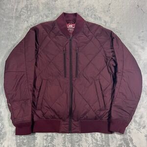 UNIQLO White Mountaineering Hybrid Down Jacket Unisex M Wine Good Winter Puffer